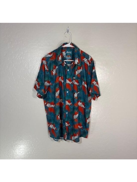 DIXXON Other - Dixxon The Vice Shirt Mens XL Blue Miami Print Hawaiian Aloha Button Up Casual
